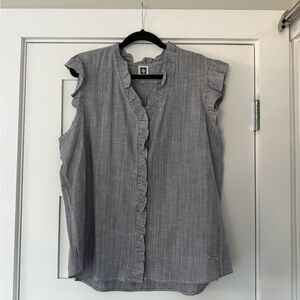 Anne Klein Elegant Black and White Striped Blouse